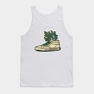 Elevate Your Style and the Planet with the Beige Cartoon Converse-Inspired Tank Top